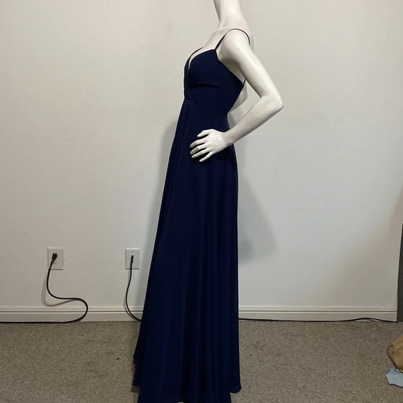 Brideside "NEW" Navy Blue Kat Sweetheart V-Neck Sleeveless Maxi Dress Size 0 - Picture 7 of 10